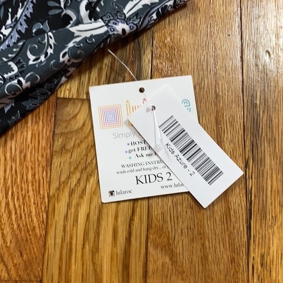 Lularoe Kids 2 Black White Paisley Azure Skirt - Picture 2 of 2